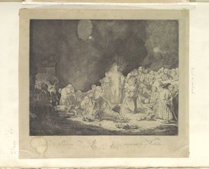 Predikende Christus (De Honderdguldenprent) Az Úr gyógyítja a betegeket (cím a tárgyon) Nyolcvanöt eredeti nyomat gyűjteménye (sorozat címe)