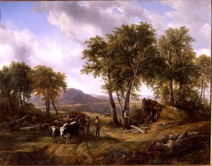 Favágók elhagyják az erdőt Millauban, 1832