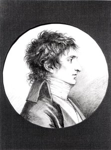 Lucien Bonaparte (1775-1840) portréja 1800 körül (fekete kő, pergamen) alkotó: Jacques Reattu