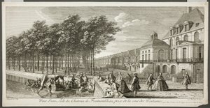 A fontainebleau-i kastély egyik szárnyának látképe, a Le Château de Fontainebleau sorozatból alkotó: Jacques Rigaud