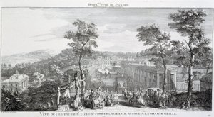 Kilátás a kastélyra a St Cloud parkjában, a Grand Avenue oldalán. alkotó: Jacques Rigaud