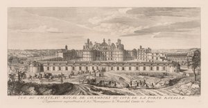 Kilátás a Chambord királyi kastélyra, a királyi kapu oldaláról alkotó: Jacques Rigaud