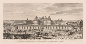 Kilátás a Chambord királyi kastélyra, a királyi kapu oldaláról alkotó: Jacques Rigaud