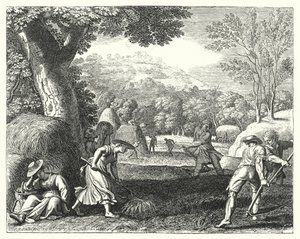 Szüreti jelenet (metszet) alkotó: Jacques Stella
