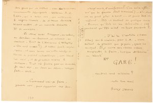 Autogramos háborús levél alkotó: Jacques Vache