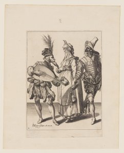 Egy lantos által megszólított pár, az Álarcosbálból alkotó: Jacques de Gheyn II