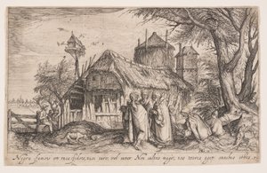 Tájkép roma emberekkel, a Tájképekből alkotó: Jacques de Gheyn II