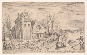 Téli táj korcsolyázókkal, a Tájképek közül alkotó: Jacques de Gheyn II