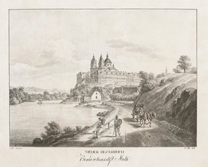 Alsó-Ausztria, bencés kolostor Melkben, 1819. alkotó: Jakob Alt