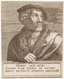 Lucas Gassel művész portréja. alkotó: Jakob Binck