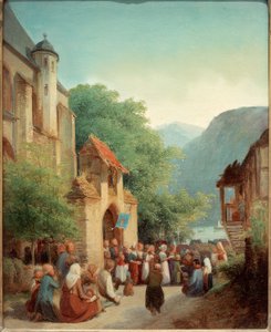 Felvonulás a Rajnán alkotó: Jakob Fürchtegott Dielmann