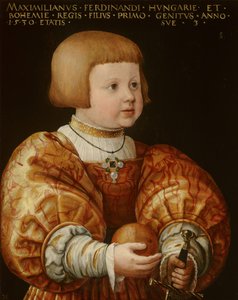 Maximilian osztrák (1527-1576), három éves, 1630 portréja alkotó: Jakob Seisenegger