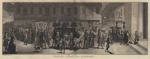 Angol temetési menet (metszet) alkotó: Jakob van der Schley