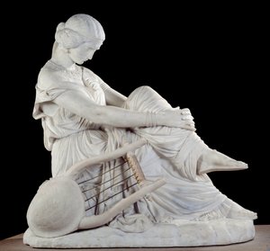 Sapho (vagy Sappho, ie 7. század), az ókor görög költője. James Pradier (1790-1852) márványszobra