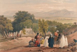 „Baber császár sírja [sic]”, 1840 körül (kőnyomat, színezett)