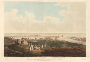 Curaçao, Curaçao két nézetéből, a város és a George-erőd közötti dombról, Thomas Hall metszetével alkotó: James (after) Belt