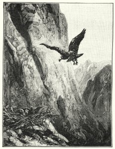 Sasfészek a Sínai-hegyen (litho)