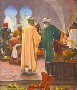 Szentföld: "Barátom, menj feljebb", Belladeen vendéglátás (színes litográfia)