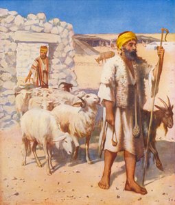 Szentföld: Pásztor és juhnyáj (színes lithó) alkotó: James (after) Clark