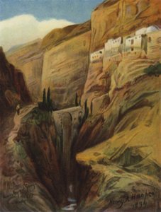 Wady Kelt; vagy a Brook Cherith (színes litó) alkotó: James (after) Clark