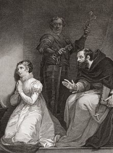 John Feckenham meglátogatja Lady Jane Grayt a londoni Towerben (nyomtatás)