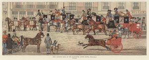 West Country Mails a Gloucester Coffee House-ban, Piccadilly (színes litho)