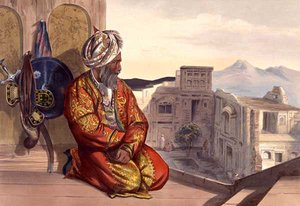 "Atmaran" hindu Pesavarból, 9. tábla az "Afganisztán tájai, lakói és viseletei" című könyvből, metszette Robert Carrick (1829-1904 körül) 1848 (litográfia).