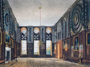 Őrkamra, Richard Reeve metszete (született 1780-ban), James Stephanoff (kb. 1788-1874) terve alapján, A királyi rezidenciák történetéből