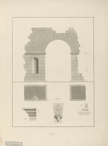 Bejárati kapu, Zaghouan (toll és tinta mosással papíron) alkotó: James 1730-94 Bruce