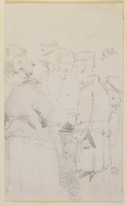 Alakcsoport egy brazier körül, 1858. alkotó: James Abbott McNeill Whistler