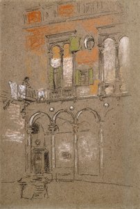 Egy velencei udvar, alkotó: James Abbott McNeill Whistler
