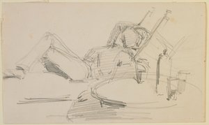 Férfi egy ágyon fekve, 1858. alkotó: James Abbott McNeill Whistler