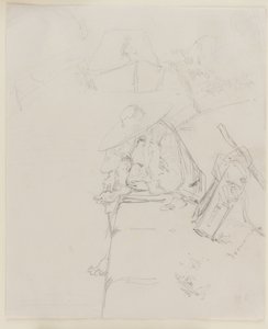 Egy ember ül a fal szélén, 1858. alkotó: James Abbott McNeill Whistler
