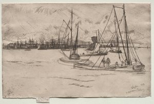 Amszterdam a Tolhuistól, 1863. alkotó: James Abbott McNeill Whistler
