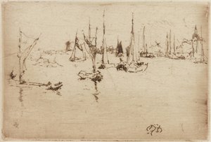 Bárkák, Dordrecht, 1884. alkotó: James Abbott McNeill Whistler