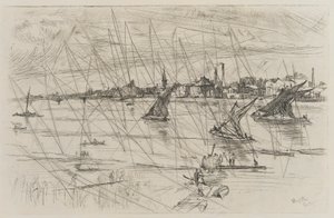 Battersea Reach, 1863. alkotó: James Abbott McNeill Whistler