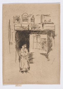 Bird Shop-Seven Dials, 1886-88 körül (metszet; tus, papír) alkotó: James Abbott McNeill Whistler