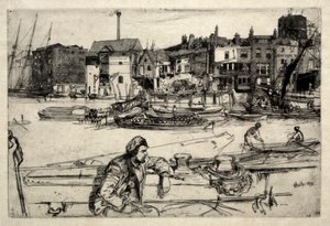 Black Lion Wharf, 1859. alkotó: James Abbott McNeill Whistler