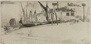 Chelsea Wharf, 1863. alkotó: James Abbott McNeill Whistler