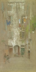 Corte del Paradiso, 1880 (kréta és pasztell szürke papíron) alkotó: James Abbott McNeill Whistler