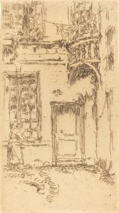 Udvar, Rue P.L. Futár, 1888. alkotó: James Abbott McNeill Whistler