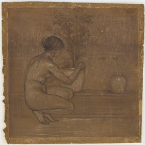 Guggoló ábra. Tanulmány a Fehér szimfóniához: Három lány, 1869-1870. alkotó: James Abbott McNeill Whistler