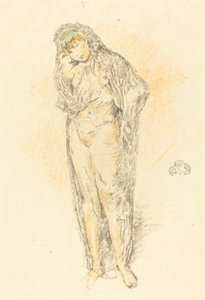 Drapírozott figura, álló, 1891. alkotó: James Abbott McNeill Whistler