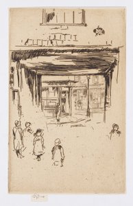 Drury Lane, 1880-81 körül (metszet; tus, papír) alkotó: James Abbott McNeill Whistler
