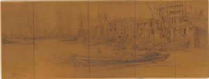 Rézkarc: Thames Warehouses, 1859. alkotó: James Abbott McNeill Whistler