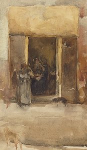 Figurák egy ajtóban, 1897-99 körül alkotó: James Abbott McNeill Whistler
