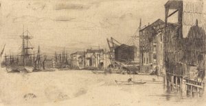 Free Trade Wharf, 1877. alkotó: James Abbott McNeill Whistler