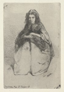 Fumette, 1857 körül (maratás és szárazhús) alkotó: James Abbott McNeill Whistler