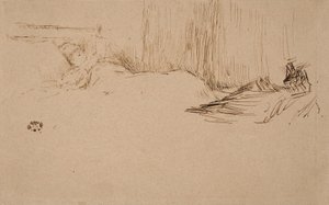 Lány olvasó az ágyban, 1882 körül alkotó: James Abbott McNeill Whistler