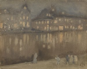 Canal Grande, Amszterdam, Nocturne, 1882. alkotó: James Abbott McNeill Whistler